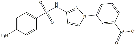 N-[1-(3-Nitrophenyl)-1H-pyrazol-3-yl]-4-aminobenzenesulfonamide 구조식 이미지