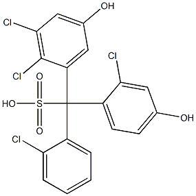 (2-Chlorophenyl)(2-chloro-4-hydroxyphenyl)(2,3-dichloro-5-hydroxyphenyl)methanesulfonic acid Structure