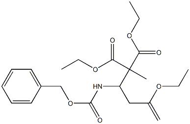 2-Methyl-2-[3-ethoxy-1-[(benzyloxycarbonyl)amino]-3-butenyl]malonic acid diethyl ester 구조식 이미지