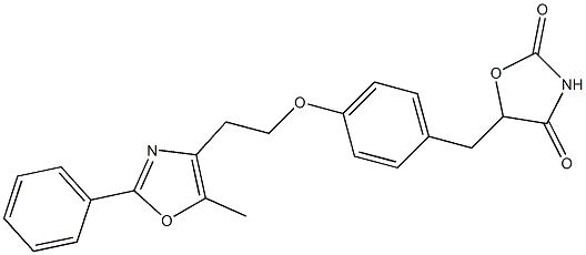 5-[4-[2-[5-Methyl-2-phenyl-4-oxazolyl]ethoxy]benzyl]oxazolidine-2,4-dione Structure