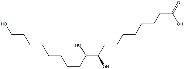 (9R,10S)-9,10,18-Trihydroxyoctadecanoic acid 구조식 이미지