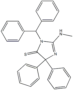 1-Diphenylmethyl-2-methylamino-4,4-diphenyl-2-imidazoline-5-thione 구조식 이미지