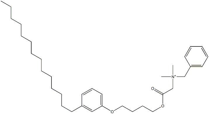 N,N-Dimethyl-N-benzyl-N-[[[4-(3-tetradecylphenyloxy)butyl]oxycarbonyl]methyl]aminium 구조식 이미지