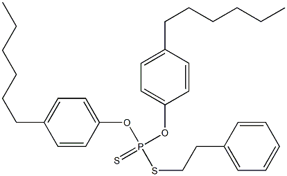 Dithiophosphoric acid O,O-bis(4-hexylphenyl)S-(2-phenylethyl) ester Structure