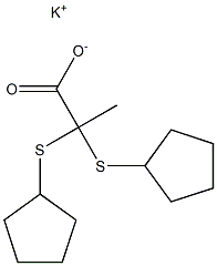 2,2-Bis(cyclopentylthio)propionic acid potassium salt 구조식 이미지