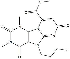 1,3-Dimethyl-2,4,7-trioxo-5-butyl-1,2,3,4,5,7-hexahydropyrimido[1,2-e]purine-9-carboxylic acid methyl ester Structure