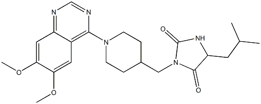 1-[[1-(6,7-Dimethoxyquinazolin-4-yl)piperidin-4-yl]methyl]-4-isobutylimidazolidine-2,5-dione 구조식 이미지