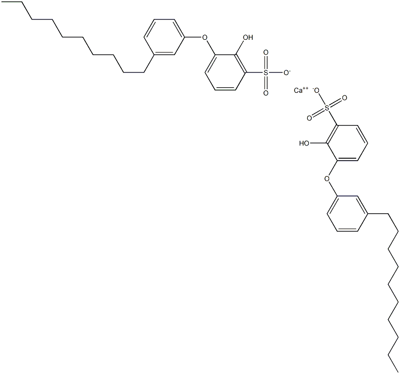 Bis(2-hydroxy-3'-decyl[oxybisbenzene]-3-sulfonic acid)calcium salt 구조식 이미지