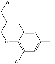1-(3-Bromopropoxy)-2-iodo-4,6-dichlorobenzene 구조식 이미지