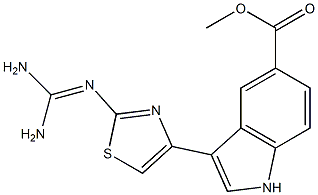 3-[2-(Diaminomethyleneamino)-4-thiazolyl]-1H-indole-5-carboxylic acid methyl ester Structure