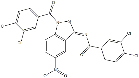5-Nitro-1-(3,4-dichlorobenzoyl)-3(1H)-(3,4-dichlorobenzoyl)imino-2,1-benzisothiazole Structure