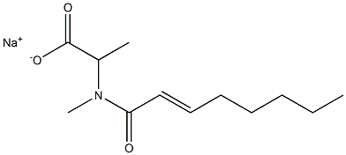 2-[N-Methyl-N-(2-octenoyl)amino]propionic acid sodium salt Structure