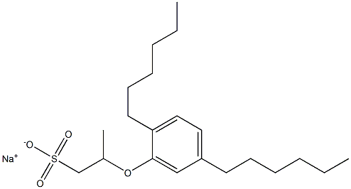 2-(2,5-Dihexylphenoxy)propane-1-sulfonic acid sodium salt 구조식 이미지