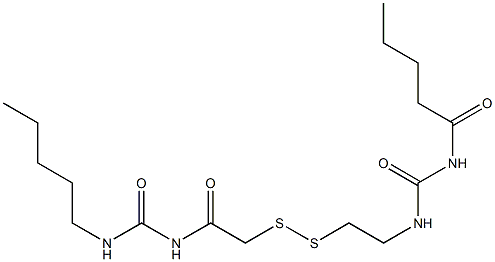 1-Pentanoyl-3-[2-[[(3-pentylureido)carbonylmethyl]dithio]ethyl]urea Structure