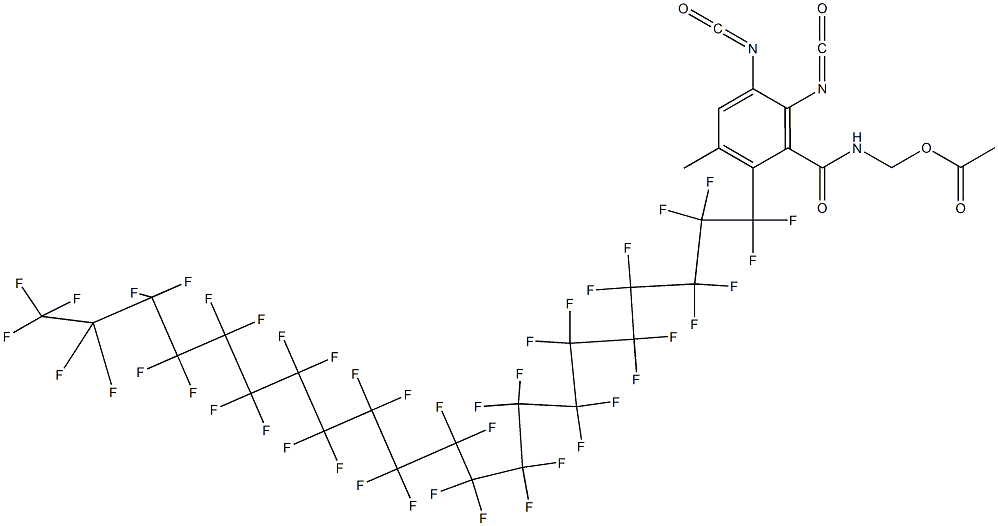 N-(Acetyloxymethyl)-2-(tritetracontafluorohenicosyl)-5,6-diisocyanato-3-methylbenzamide Structure