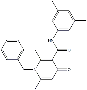 1-Benzyl-1,4-dihydro-2,6-dimethyl-N-(3,5-dimethylphenyl)-4-oxopyridine-3-carboxamide Structure