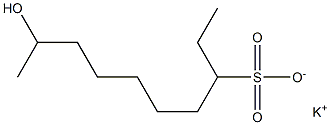 9-Hydroxydecane-3-sulfonic acid potassium salt Structure