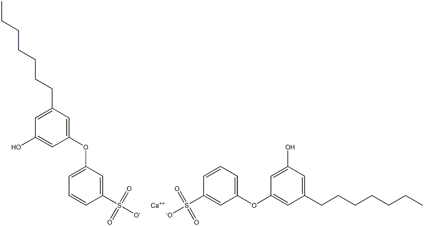Bis(3'-hydroxy-5'-heptyl[oxybisbenzene]-3-sulfonic acid)calcium salt 구조식 이미지