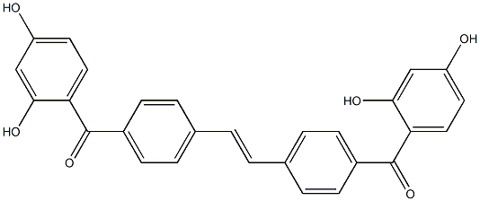 4,4''-(Ethene-1,2-diyl)bis(2',4'-dihydroxybenzophenone) 구조식 이미지