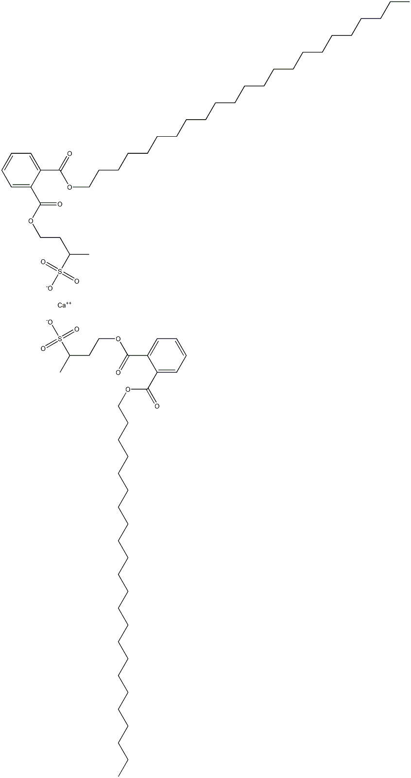 Bis[4-[(2-tricosyloxycarbonylphenyl)carbonyloxy]butane-2-sulfonic acid]calcium salt Structure