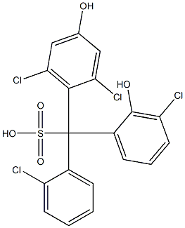 (2-Chlorophenyl)(3-chloro-2-hydroxyphenyl)(2,6-dichloro-4-hydroxyphenyl)methanesulfonic acid Structure