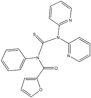 3,3-Di(2-pyridyl)-1-(2-furylcarbonyl)-1-phenylthiourea Structure