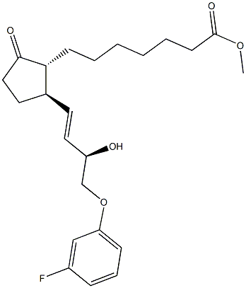 (13E,15R)-15-Hydroxy-9-oxo-16-(3-fluorophenoxy)-17,18,19,20-tetranorprost-13-en-1-oic acid methyl ester 구조식 이미지