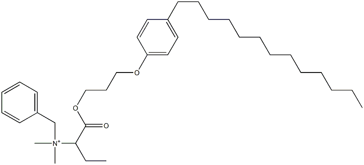 N,N-Dimethyl-N-benzyl-N-[1-[[3-(4-tridecylphenyloxy)propyl]oxycarbonyl]propyl]aminium Structure