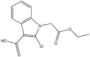 2-Chloro-1-(2-ethoxy-2-oxoethyl)-1H-indole-3-carboxylic acid 구조식 이미지