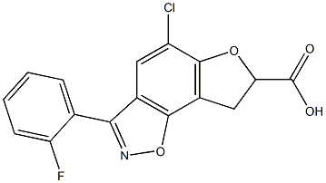 5-Chloro-7,8-dihydro-3-(2-fluorophenyl)furo[2,3-g][1,2]benzisoxazole-7-carboxylic acid Structure