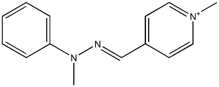 1-Methyl-4-(2-methyl-2-phenylhydrazonomethyl)pyridinium Structure