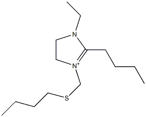 1-Ethyl-2-butyl-3-[(butylthio)methyl]-4,5-dihydro-1H-imidazol-3-ium Structure