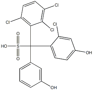 (2-Chloro-4-hydroxyphenyl)(2,3,6-trichlorophenyl)(3-hydroxyphenyl)methanesulfonic acid Structure