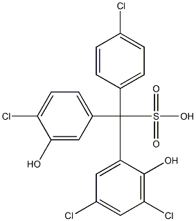 (4-Chlorophenyl)(4-chloro-3-hydroxyphenyl)(3,5-dichloro-2-hydroxyphenyl)methanesulfonic acid Structure