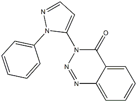 1-Phenyl-5-[(3,4-dihydro-4-oxo-1,2,3-benzotriazin)-3-yl]-1H-pyrazole 구조식 이미지