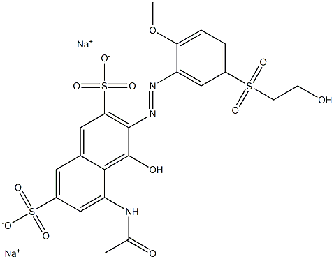 5-Acetylamino-4-hydroxy-3-[5-(2-hydroxyethylsulfonyl)-2-methoxyphenylazo]-2,7-naphthalenedisulfonic acid disodium salt 구조식 이미지