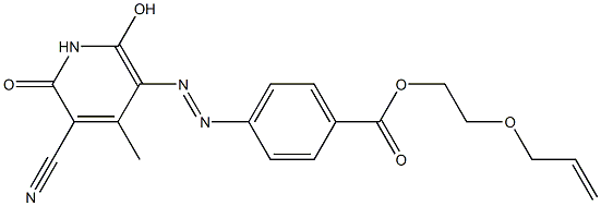 p-(5-Cyano-2-hydroxy-4-methyl-6-oxo-1,6-dihydropyridin-3-ylazo)benzoic acid 2-allyloxyethyl ester Structure