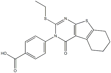 4-[[3,4-Dihydro-4-oxo-2-(ethylthio)-5,6-tetramethylenethieno[2,3-d]pyrimidin]-3-yl]benzoic acid Structure