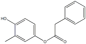 Phenylacetic acid 4-hydroxy-3-methylphenyl ester 구조식 이미지