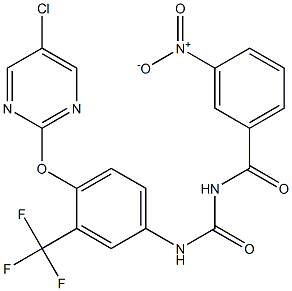 1-(3-Nitrobenzoyl)-3-[4-[(5-chloro-2-pyrimidinyl)oxy]-3-(trifluoromethyl)phenyl]urea 구조식 이미지