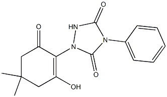 4-Phenyl-1-(2-hydroxy-4,4-dimethyl-6-oxo-1-cyclohexenyl)-1,2,4-triazolidine-3,5-dione Structure