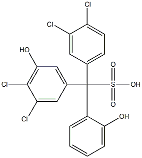 (3,4-Dichlorophenyl)(3,4-dichloro-5-hydroxyphenyl)(2-hydroxyphenyl)methanesulfonic acid Structure