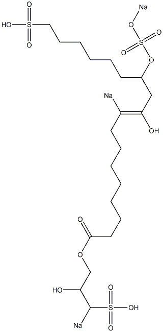 10-Hydroxy-9-sodiosulfo-12-[(sodiosulfo)oxy]-9-octadecenoic acid (2-hydroxy-3-sodiosulfopropyl) ester Structure