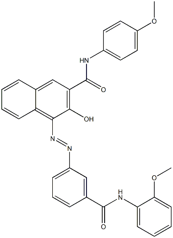 4-[[3-[[(2-Methoxyphenyl)amino]carbonyl]phenyl]azo]-3-hydroxy-N-(4-methoxyphenyl)-2-naphthalenecarboxamide 구조식 이미지