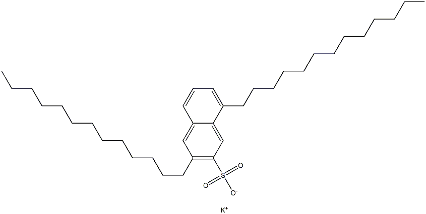 3,8-Ditridecyl-2-naphthalenesulfonic acid potassium salt Structure