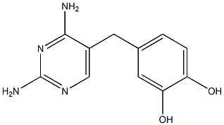 4-[(2,4-Diaminopyrimidine-5-yl)methyl]pyrocatechol 구조식 이미지