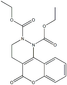 1,2,3,4-Tetrahydro-5-oxo-5H-[1]benzopyrano[4,3-c]pyridazine-1,2-dicarboxylic acid diethyl ester Structure