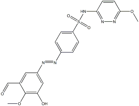 2-Methoxy-3-hydroxy-5-[4-[(6-methoxypyridazin-3-yl)aminosulfonyl]phenylazo]benzaldehyde Structure