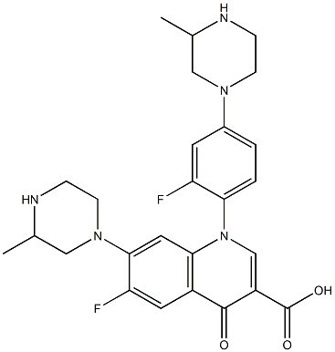 6-Fluoro-1-[2-fluoro-4-(3-methylpiperazino)phenyl]-7-(3-methylpiperazino)-1,4-dihydro-4-oxoquinoline-3-carboxylic acid Structure