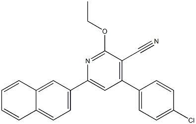 4-(4-Chlorophenyl)-6-(2-naphtyl)-2-ethoxypyridine-3-carbonitrile 구조식 이미지